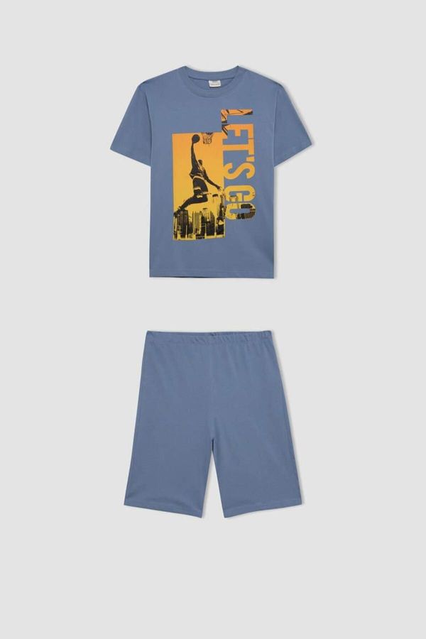 DEFACTO DEFACTO Boy's Printed Short Sleeve T-Shirt Shorts 2-Piece Set