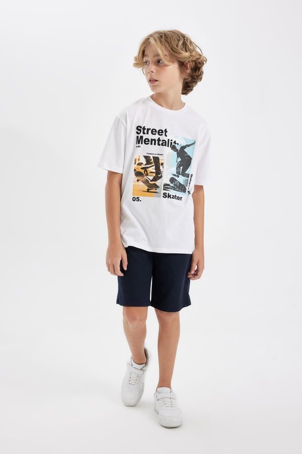 DEFACTO DEFACTO Boy's Printed Short Sleeve T-Shirt Shorts 2-Piece Set