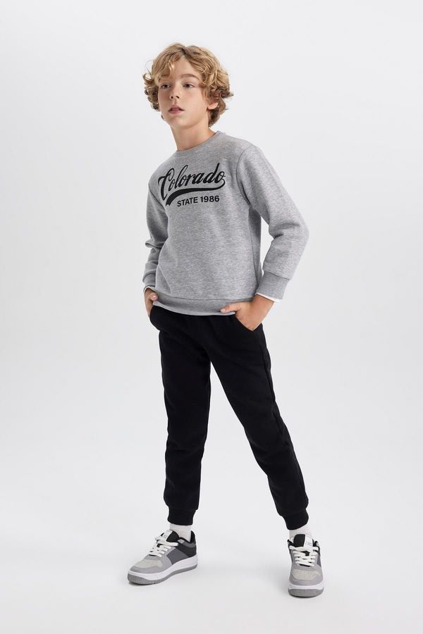 DEFACTO DEFACTO Boy's Printed Sweatshirt Tracksuit Bottoms 2-Piece Set