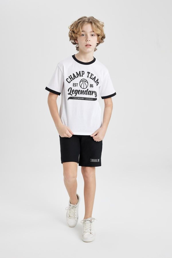 DEFACTO DEFACTO Boy's Printed T-shirt Shorts 2-Piece Set