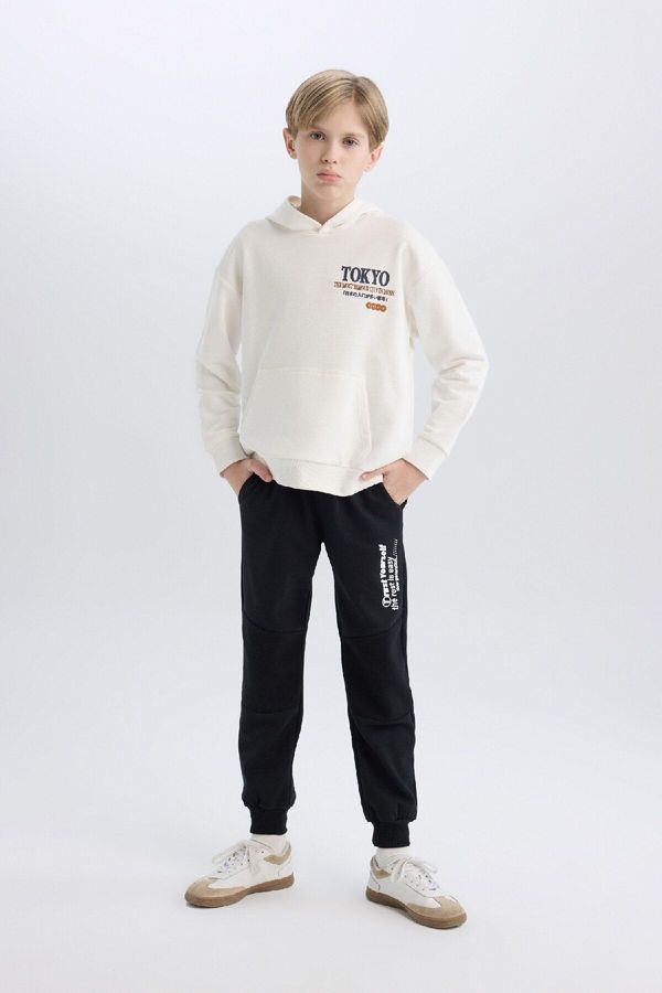 DEFACTO DEFACTO Boy's Printed Tracksuit Bottoms with Elastic Waistband S1856a624wn