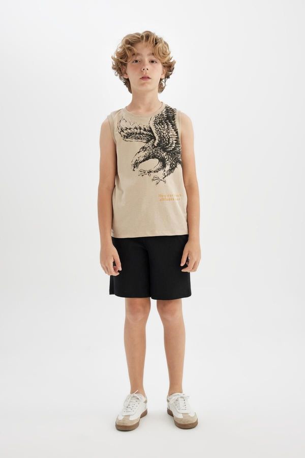 DEFACTO DEFACTO Boys' Printed Undershirt Shorts 2-Piece Set