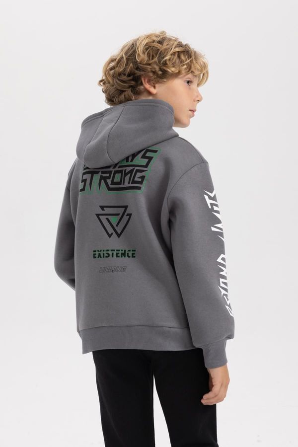 DEFACTO DEFACTO Boy's Regular Fit Thick Hooded Sweatshirt