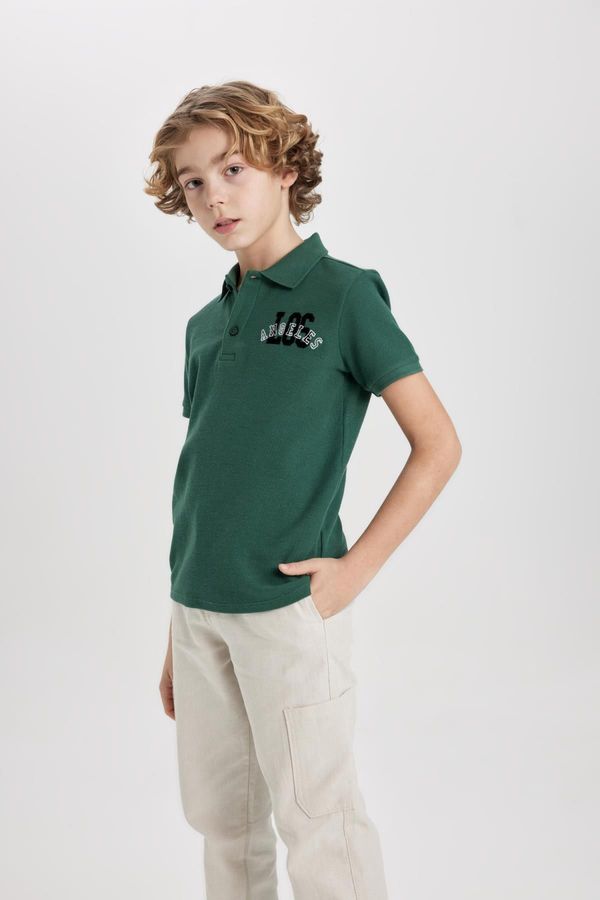 DEFACTO DEFACTO Boys Waffle Short Sleeve Polo T-Shirt