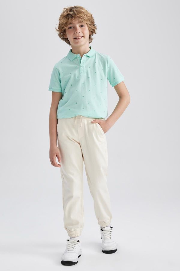 DEFACTO DEFACTO Boy's Waist Tie Elastic Leg Pocket Gabardine Basic Plain Jogger Pants