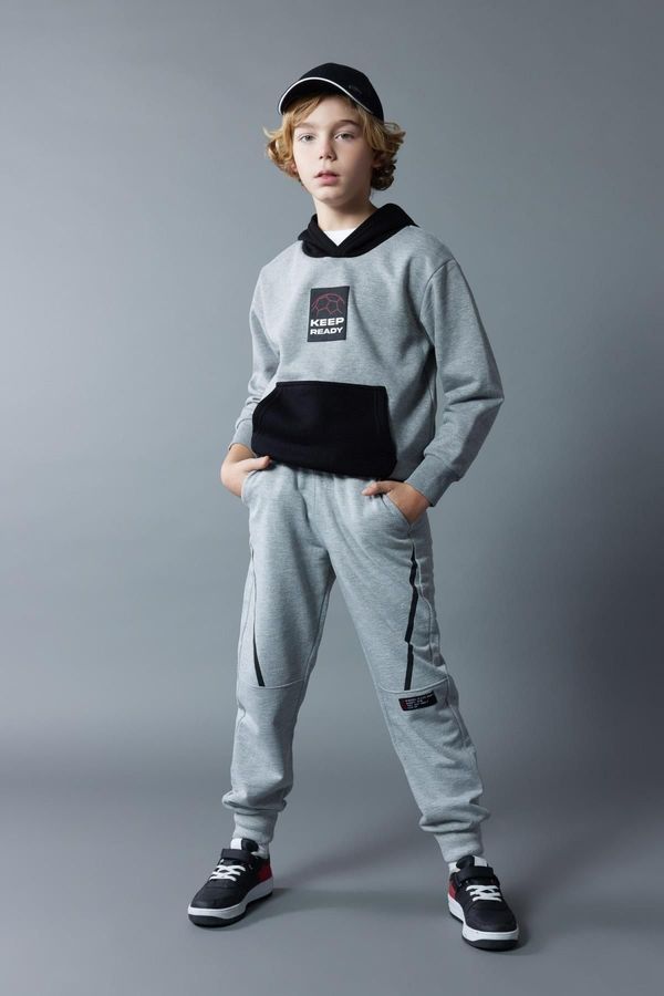 DEFACTO DEFACTO Boy's Waist Tie Elastic Leg Pocket Thick Jogger Sweatpants