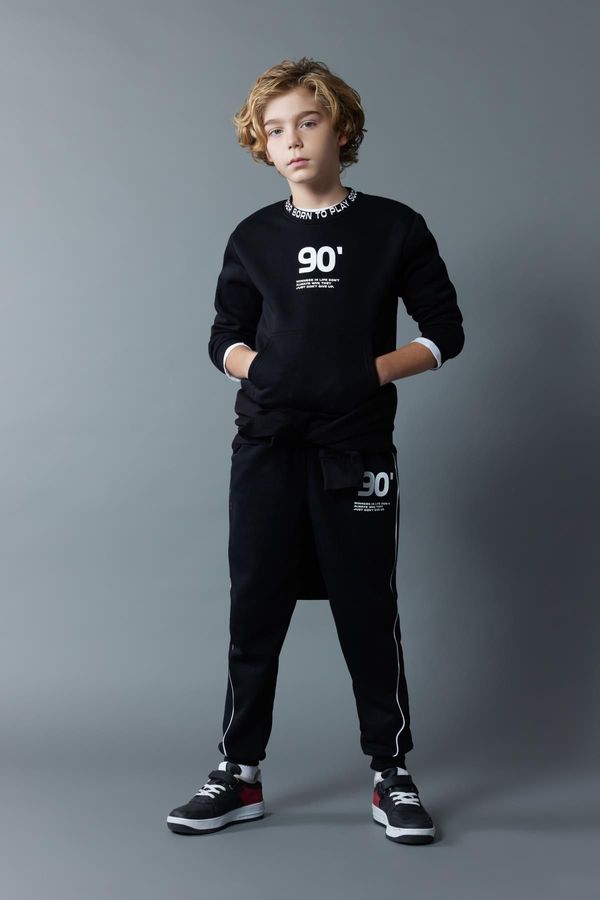 DEFACTO DEFACTO Boy's Waist Tie Elastic Leg Pocket Thick Jogger Sweatpants