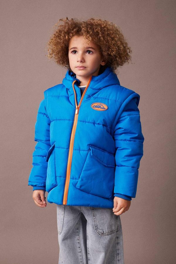 DEFACTO DEFACTO Boy's Water Repellent Detachable Hooded Puffer Jacket