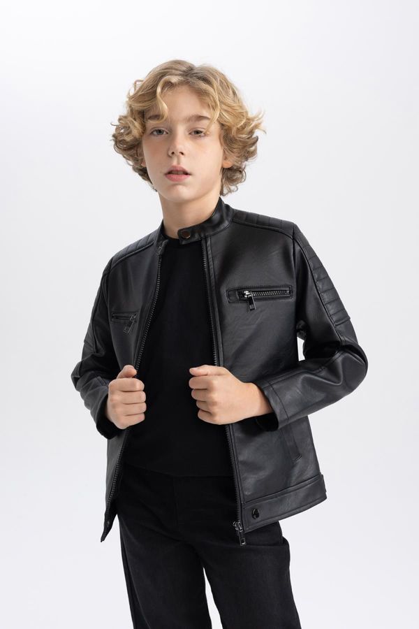 DEFACTO DEFACTO Boy's Water Repellent Half Turtleneck Coat