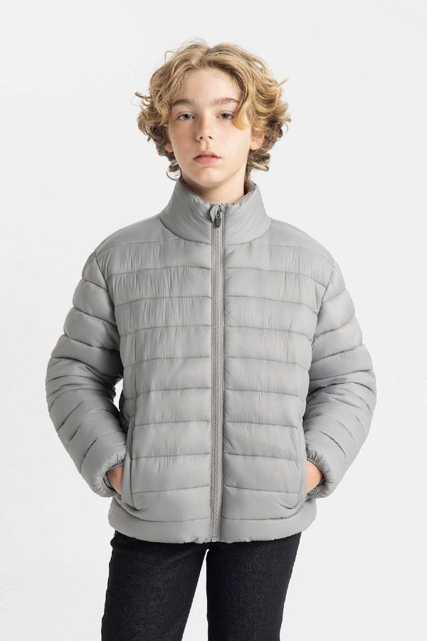 DEFACTO DEFACTO Boy's Water Repellent Half Turtleneck Puffer Jacket