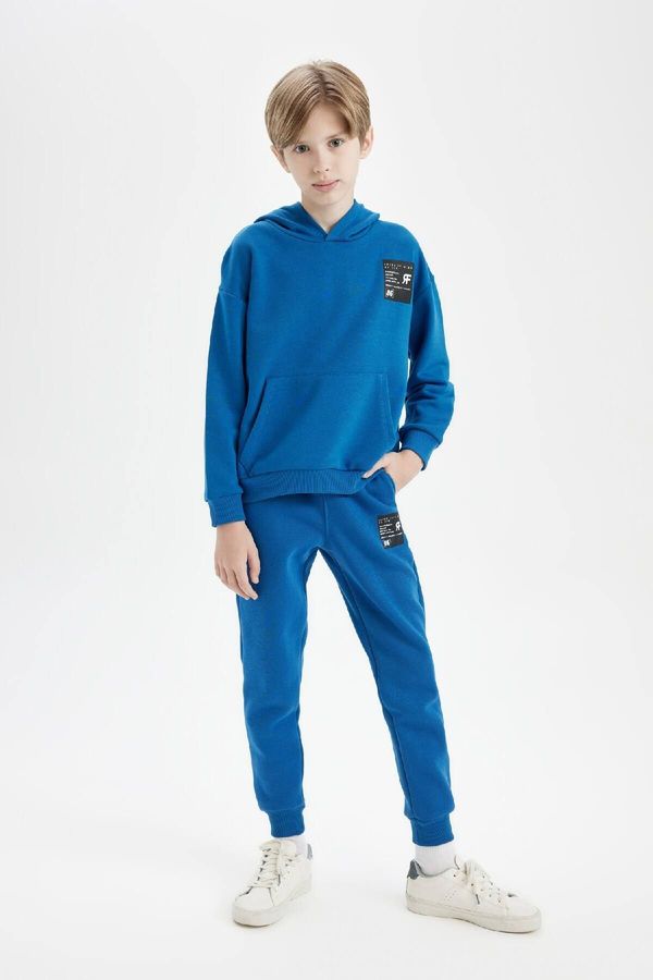 DEFACTO DEFACTO Boys Woven Labeled Elastic Waist Leg Pocket School Jogger Sweatpants