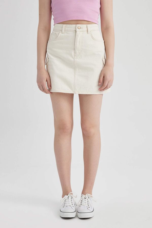 DEFACTO DEFACTO Cargo Fit Jean Mini Skirt