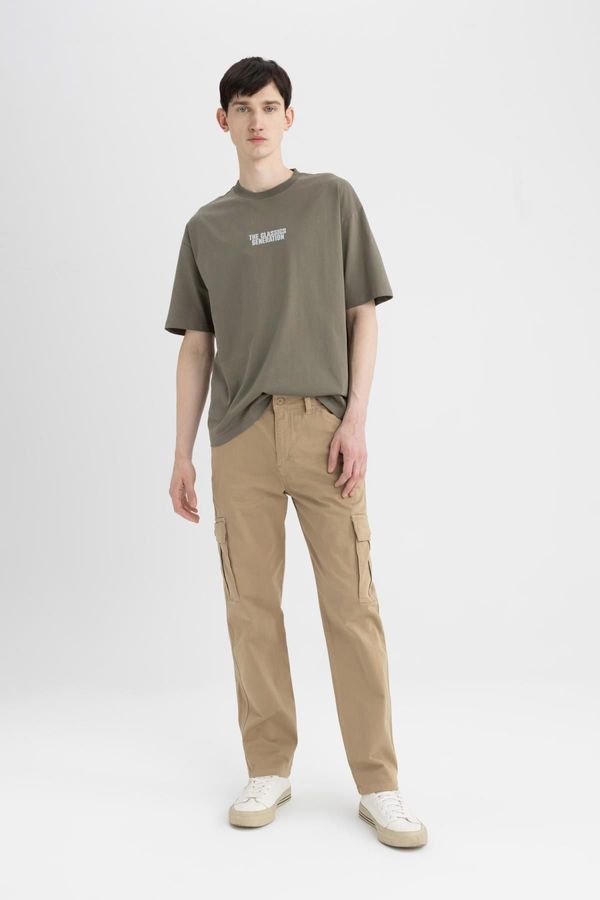 DEFACTO DEFACTO Cargo Fit Straight Leg Gabardine Trousers