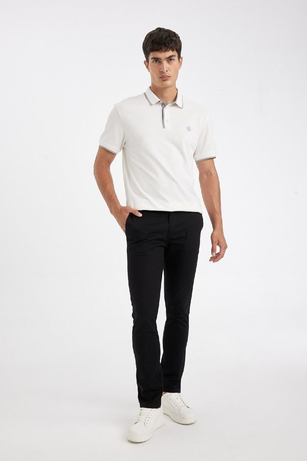 DEFACTO DEFACTO Chino Canvas Trousers Slim Fit Slim Cut 4 Pocket Cotton Gabardine Flexible Skinny Leg