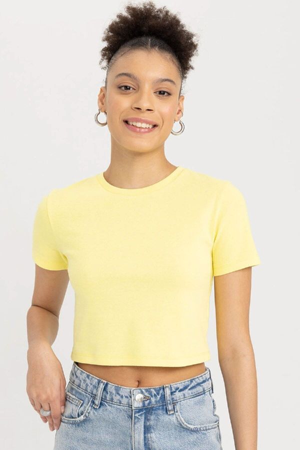 DEFACTO DEFACTO Cool Fitted Ribana Basic Short Sleeve T-Shirt