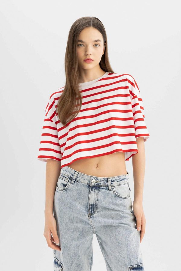 DEFACTO DEFACTO Cool Fitted Striped Short Sleeve T-Shirt