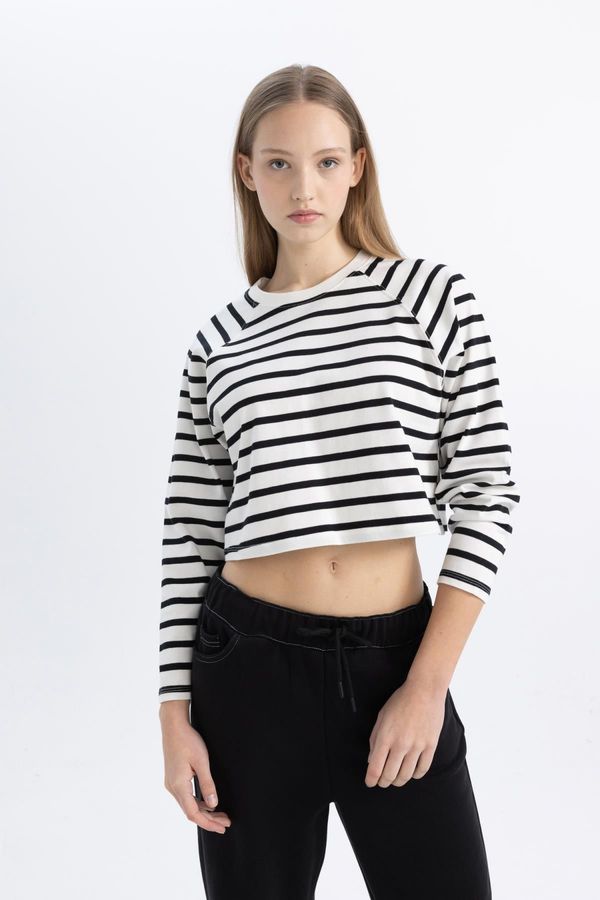 DEFACTO DEFACTO Cool Loose Fit Striped Long Sleeve T-Shirt