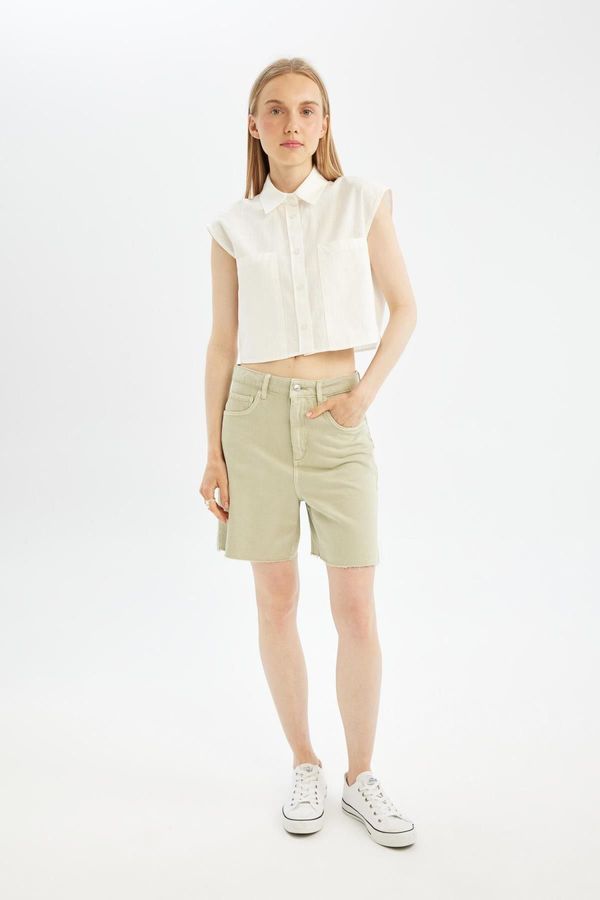 DEFACTO DEFACTO Cool Regular Fit Normal Waist Short Leg Gabardine Shorts