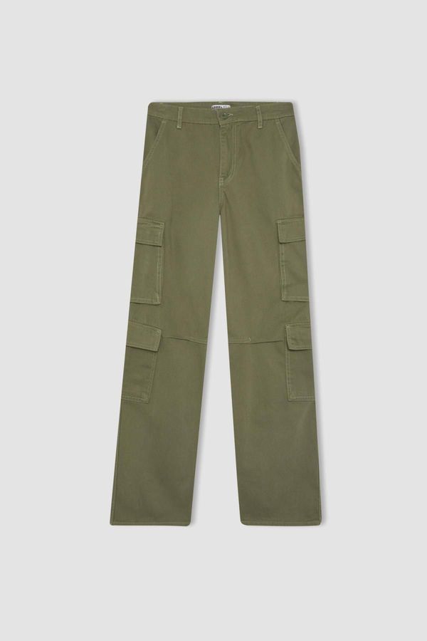 DEFACTO DEFACTO Cool Straight Fit Cargo Gabardine Trousers