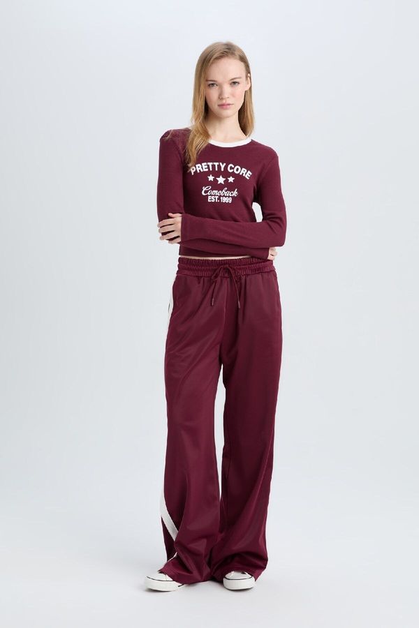 DEFACTO DEFACTO Cool Wide Leg Elastic Waist Pocket Lace-up Sweatpants