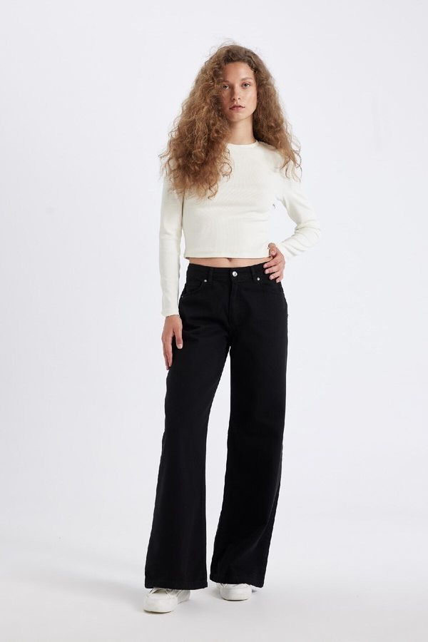 DEFACTO DEFACTO Cool Wide Leg Regular Waist Gabardine Trousers