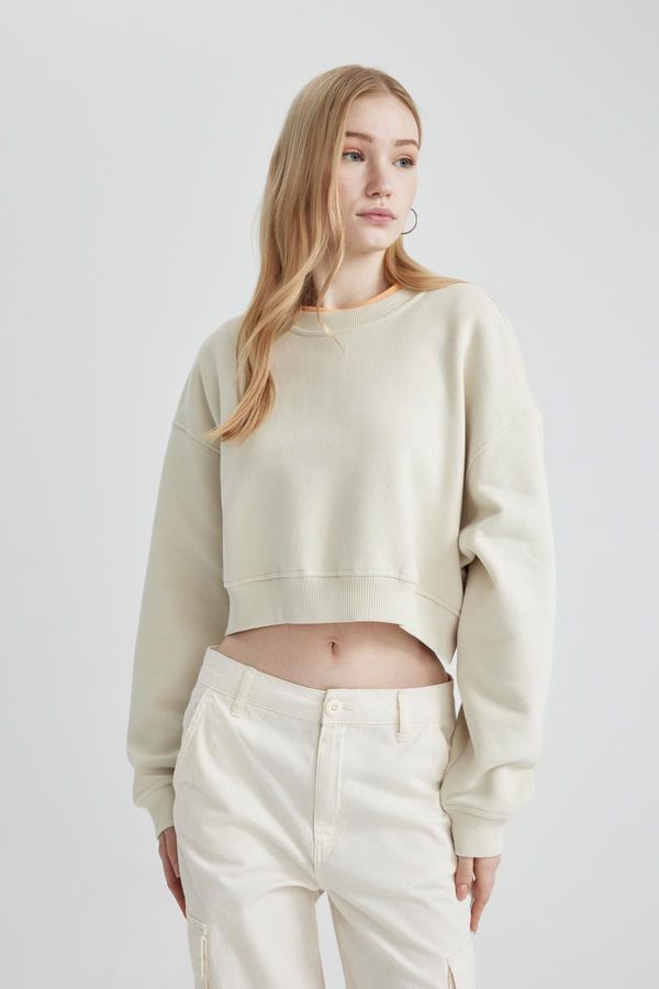 DEFACTO DEFACTO Coool Crop Basic Sweatshirt