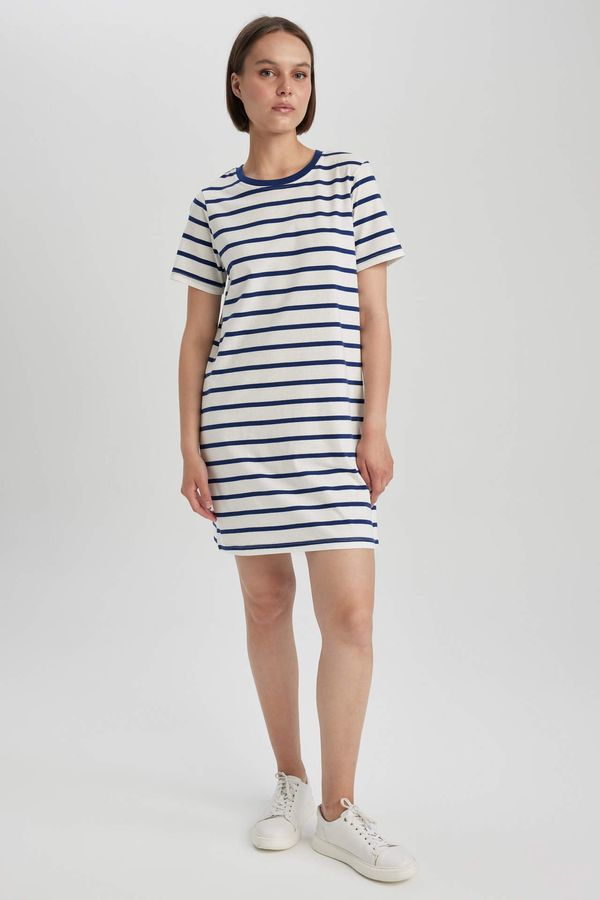 DEFACTO DEFACTO Crew Neck Mini Short Sleeve Knitted Dress