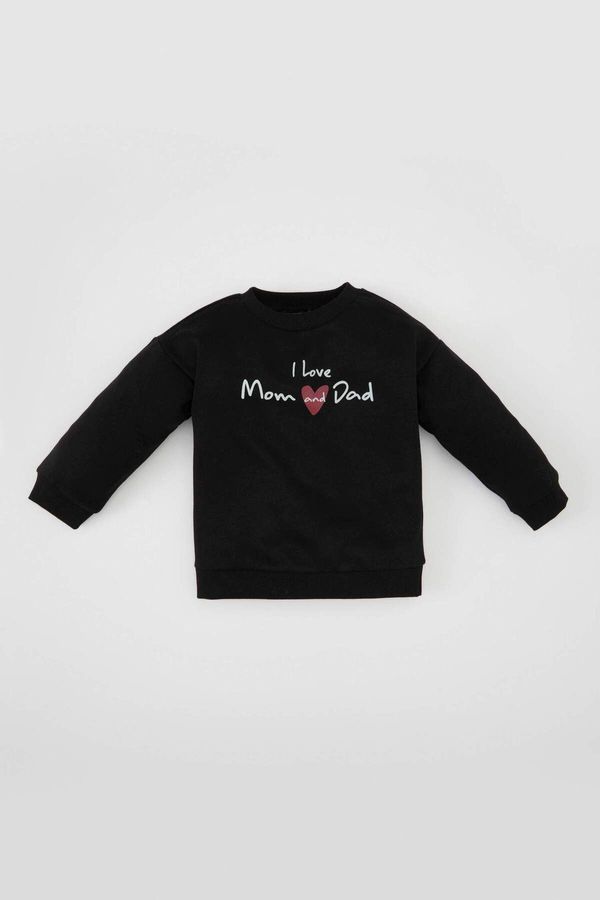 DEFACTO DEFACTO DFC - Baby Girl Crew Neck Printed Thick Sweatshirt