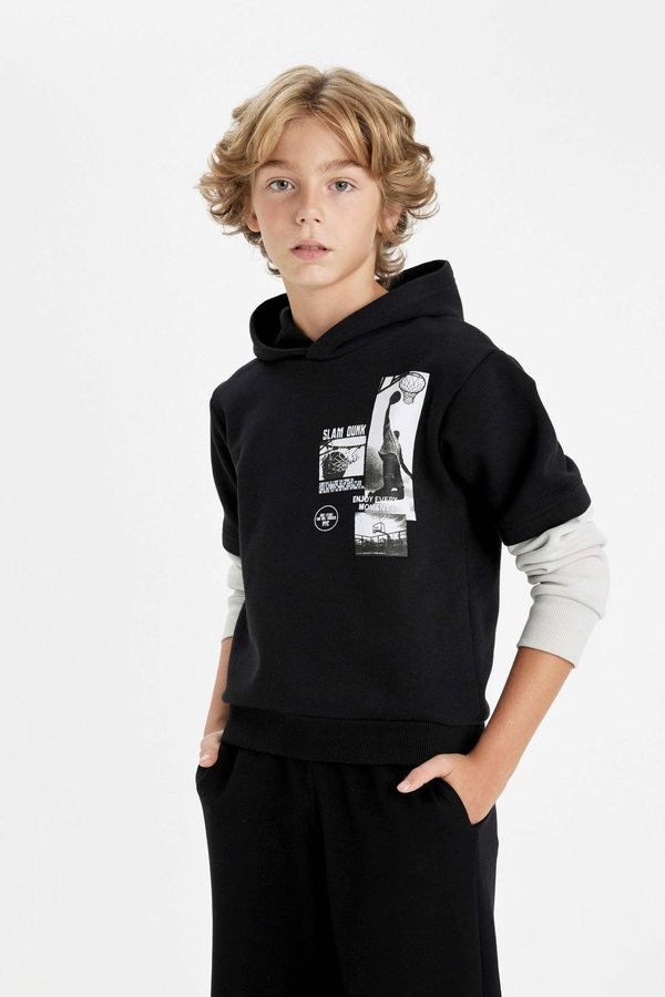 DEFACTO DEFACTO DFC - Boy Printed Hooded Sweatshirt