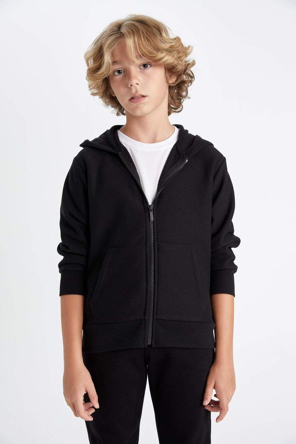 DEFACTO DEFACTO DFC - Boys Hooded Zippered School Cardigan