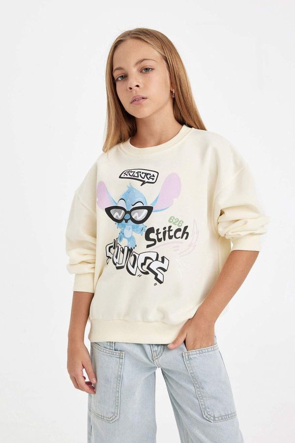 DEFACTO DEFACTO DFC - Girls Disney Lilo & Stitch Relax Fit Crew Neck Sweatshirt