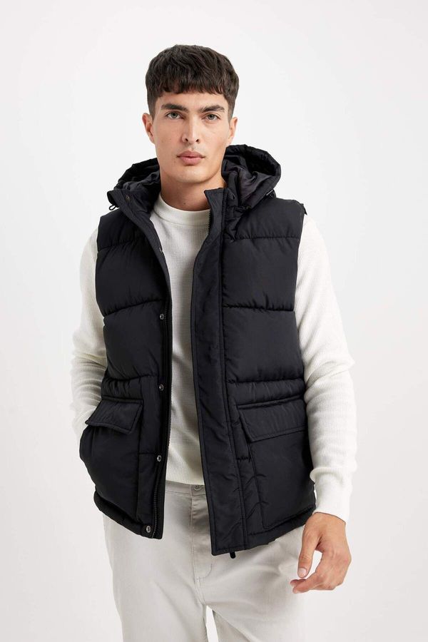 DEFACTO DEFACTO DFC - Water Repellent Detachable Hooded Puffer Vest with Pockets