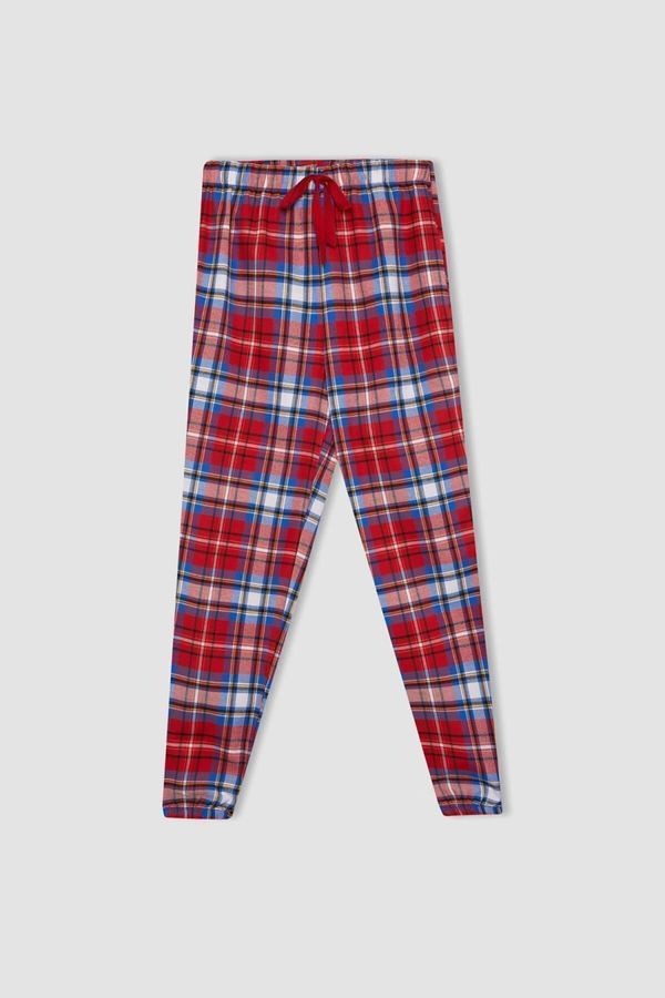 DEFACTO DEFACTO Fall In Love Regular Fit Plaid Patterned Flannel Pajama Bottoms