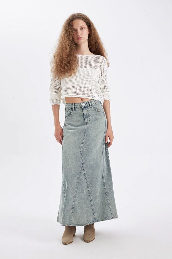 DEFACTO DEFACTO Fashion Fit Pocketed Jean Maxi Skirt