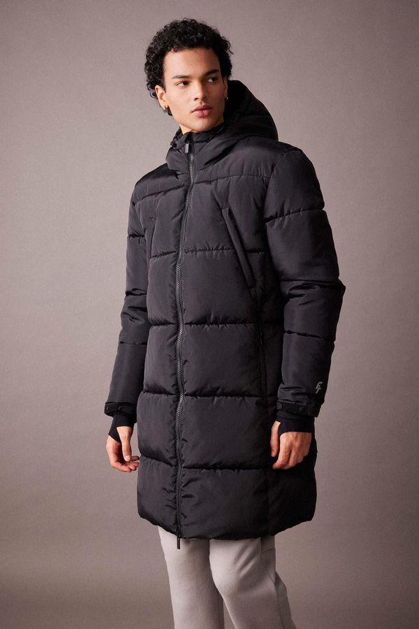 DEFACTO DEFACTO Fit Hooded Fleece Lined Coat Parka