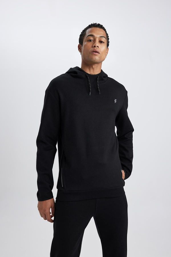 DEFACTO DEFACTO Fit Standard Fit Hooded Printed Sweatshirt