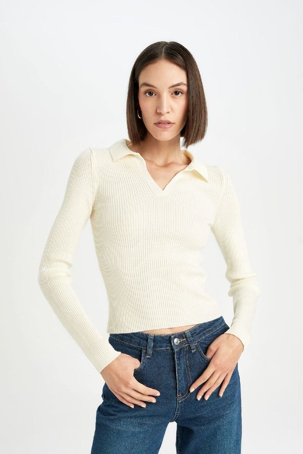 DEFACTO DEFACTO Fitted Polo Neck Ribbed Sweater