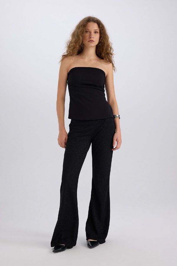 DEFACTO DEFACTO Flare Fit Straight Leg Long Length Crepe Trousers E1870ax24wn