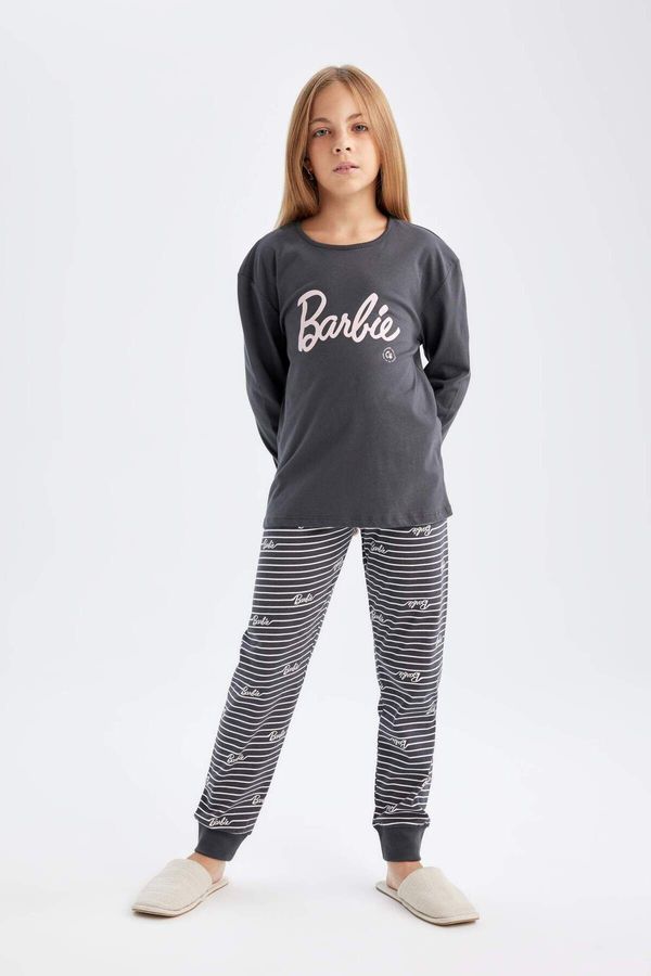 DEFACTO DEFACTO Girl Barbie Long Sleeve Top Long Bottom Pajama Set