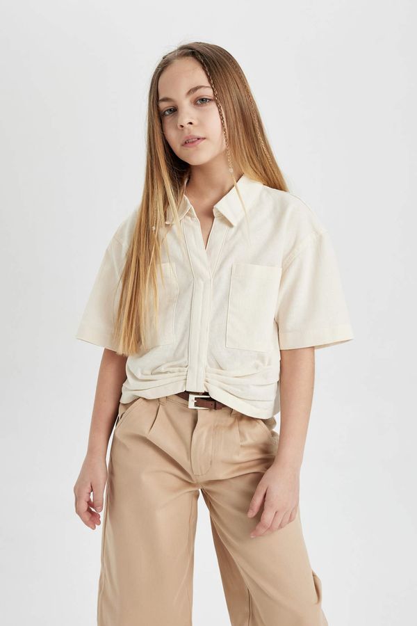 DEFACTO DEFACTO Girl Cotton Long Sleeve Crop Shirt