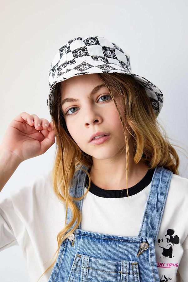 DEFACTO DEFACTO Girl Disney Mickey & Minnie Patterned Gabardine Bucket Hat