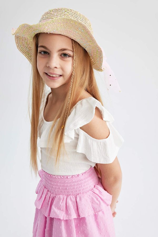 DEFACTO DEFACTO Girl Embroidered Straw Hat