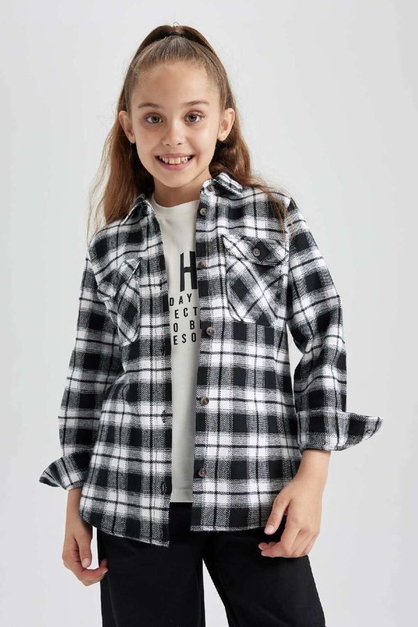 DEFACTO DEFACTO Girl Flannel Long Sleeve Shirt