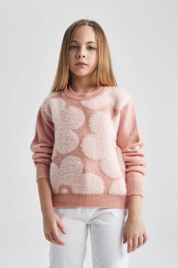 DEFACTO DEFACTO Girl Floral Crew Neck Sweater