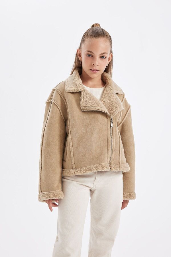 DEFACTO DEFACTO Girl Jacket Collar Plush Lining Coat