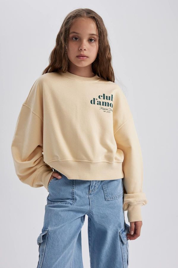 DEFACTO DEFACTO Girl Oversize Fit Printed Sweatshirt