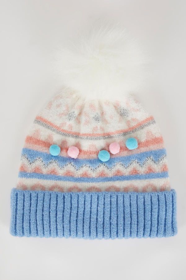 DEFACTO DEFACTO Girl Patterned Pompom Beret