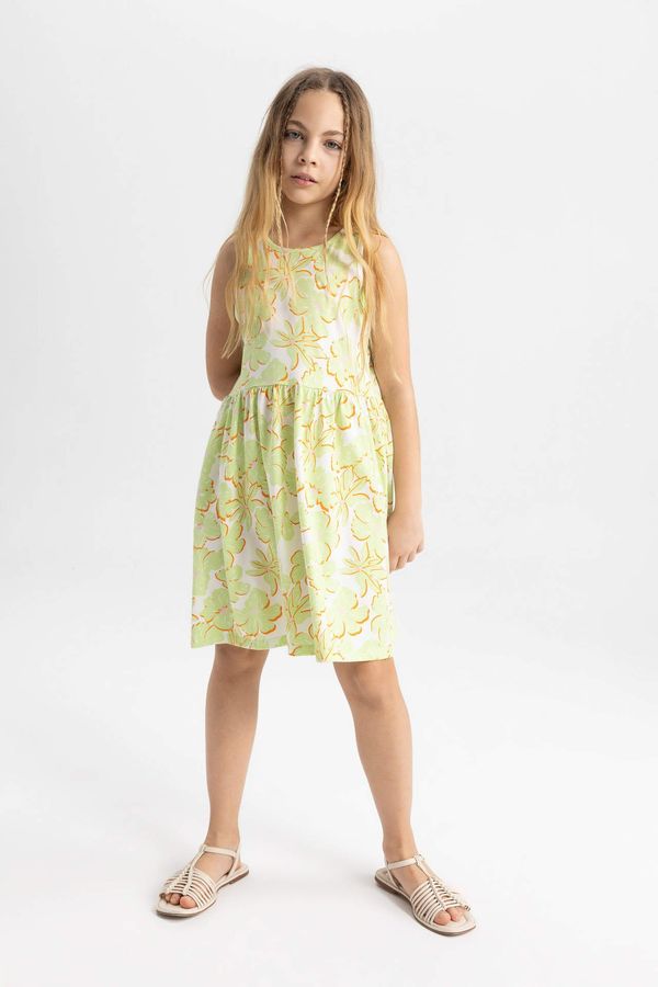 DEFACTO DEFACTO Girl Patterned Sleeveless Dress