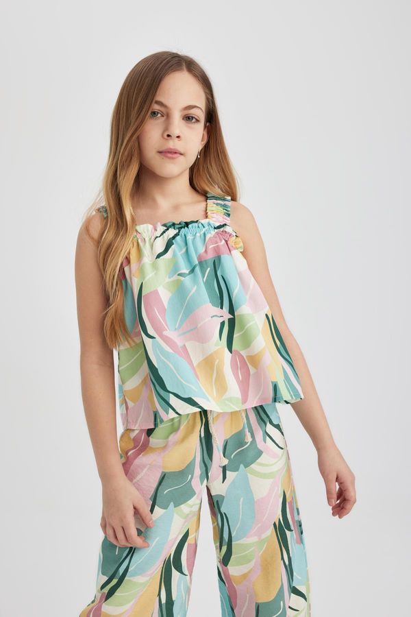 DEFACTO DEFACTO Girl Patterned Strappy Blouse