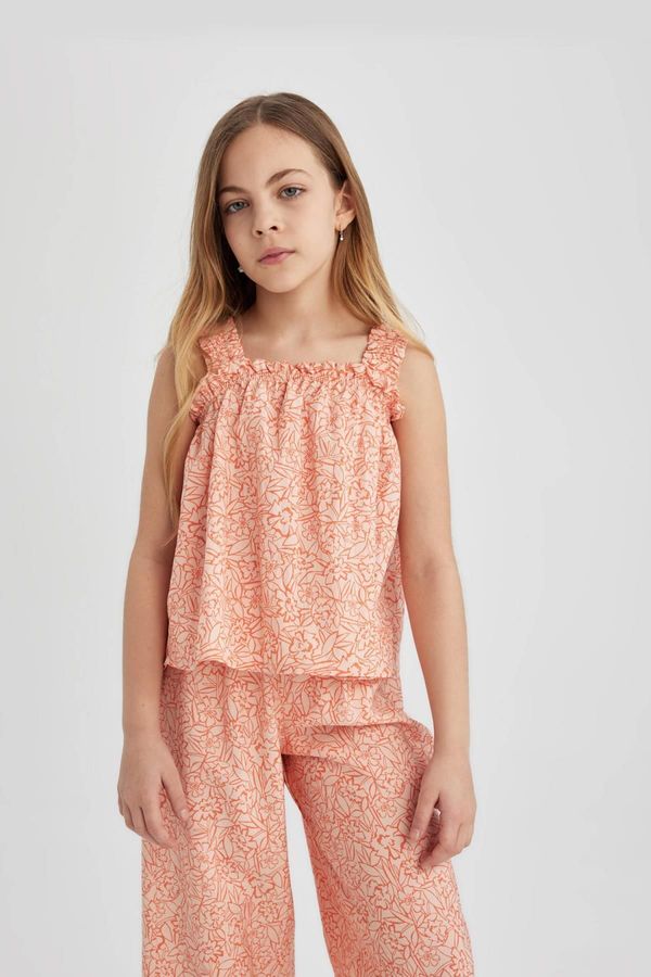 DEFACTO DEFACTO Girl Patterned Strappy Blouse